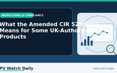 What the Amended CIR 520/2012 Means for Some UK-Authorised Products