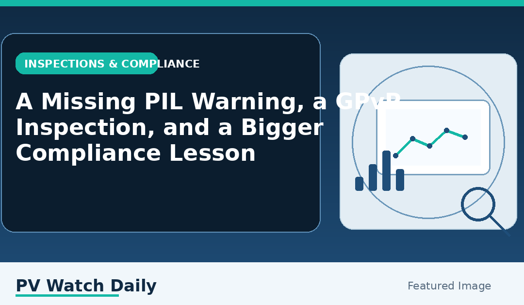 A Missing PIL Warning, a GPvP Inspection, and a Bigger Compliance Lesson